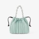 Charles Keith Pleated Covered Shoulder Bucket Bag Mint Green